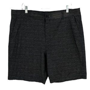 Orageous Shorts Mens Large Black Gray Chino Heather Golf Casual Golfer Golfing